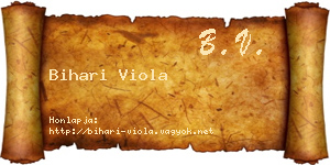 Bihari Viola névjegykártya